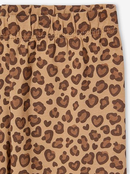 Lot de 2 leggings fille Basics beige+indigo+kaki+marron imprimé+vert sauge 6 - vertbaudet enfant 