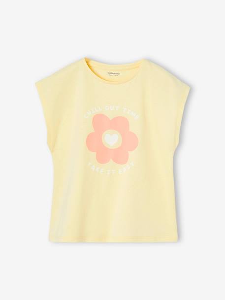 Lot de 3 tee-shirts fille fantaisie manches courtes bleu grisé+bleu pâle+rose poudré 4 - vertbaudet enfant 