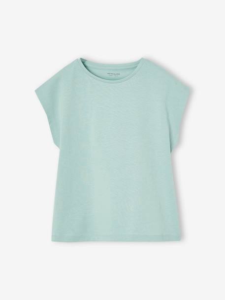 Lot de 3 tee-shirts fille fantaisie manches courtes bleu grisé+bleu pâle+rose poudré 2 - vertbaudet enfant 