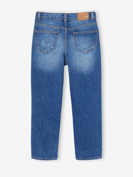 Jean fille droit MorphologiK tour de hanches Fin bleu foncé+denim bleached+stone 3 - vertbaudet enfant 