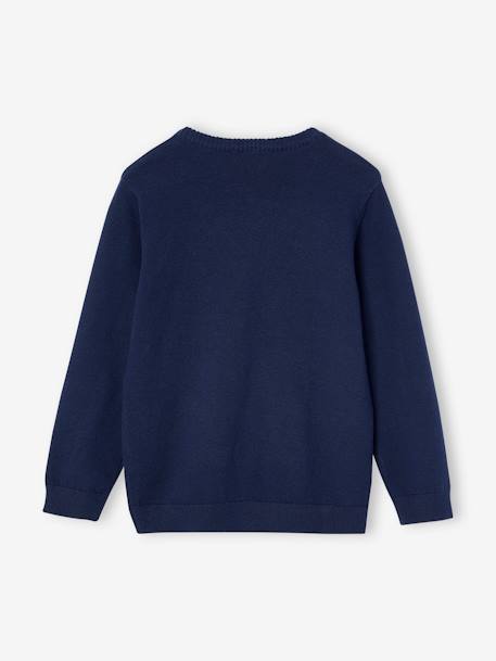 Gilet en maille col V BASICS blanc chiné+gris chiné+marine 11 - vertbaudet enfant 