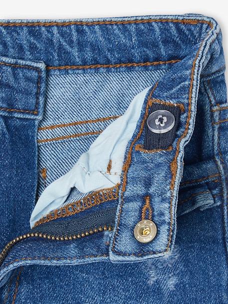 Jean fille droit MorphologiK tour de hanches Fin bleu foncé+denim bleached+stone 6 - vertbaudet enfant 