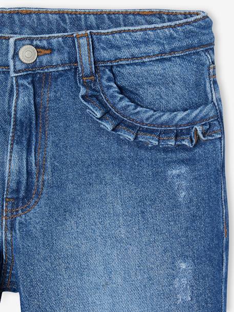 Jean fille droit MorphologiK tour de hanches large bleu foncé+denim bleached+stone 3 - vertbaudet enfant 
