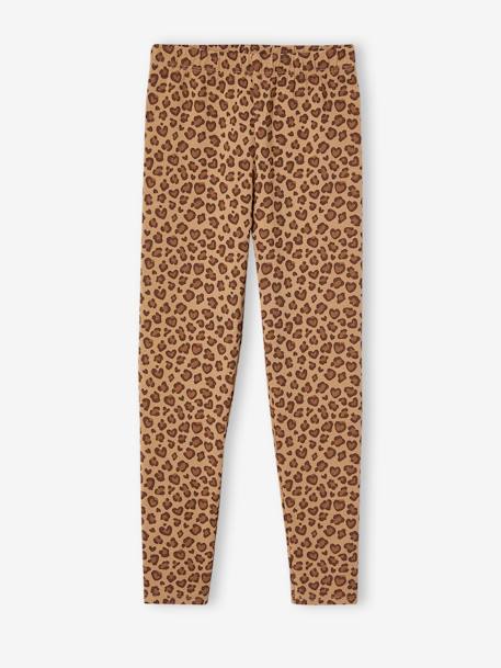 Lot de 2 leggings fille Basics beige+indigo+kaki+marron imprimé+vert sauge 2 - vertbaudet enfant 