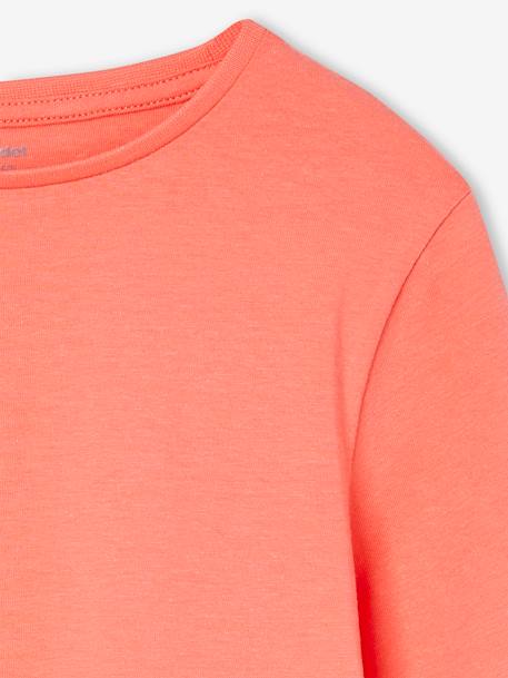 Lot de 3 t-shirts fille fantaisie manches longues anthracite+bleu grisé+corail+indigo+rose 20 - vertbaudet enfant 