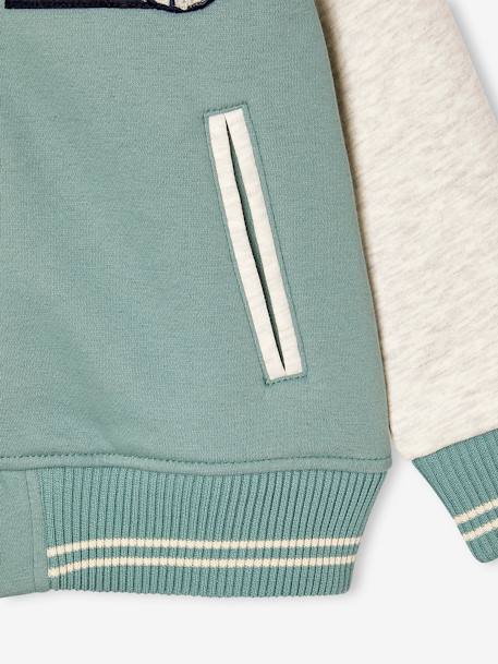 Sweat garçon molleton style teddy badge en bouclettes. anthracite+marine+vert émeraude+vert sapin 14 - vertbaudet enfant 