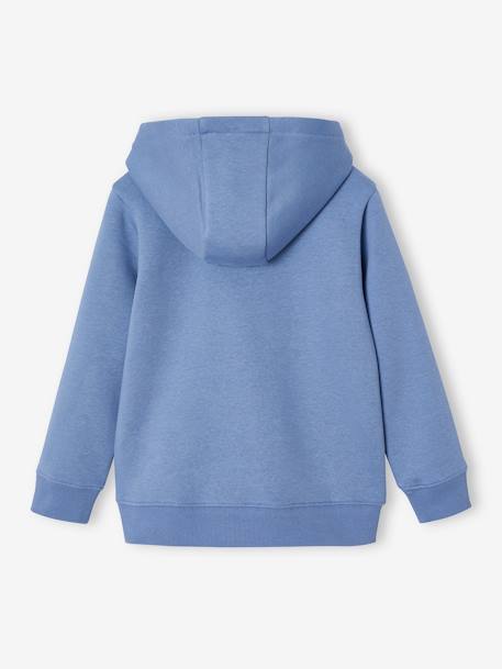 Sweat garçon zippé à capuche motif poitrine blanc chiné+bleu chambray+ocre+rouge+turquoise 5 - vertbaudet enfant 