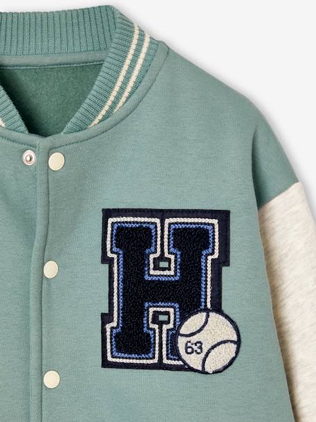 Sweat garçon molleton style teddy badge en bouclettes. anthracite+marine+vert émeraude+vert sapin 13 - vertbaudet enfant 