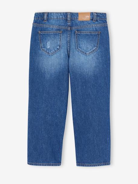 Jean fille droit MorphologiK tour de hanches large bleu foncé+denim bleached+stone 2 - vertbaudet enfant 