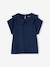 T-shirt fille col brodé fantaisie corail+écru+marine 10 - vertbaudet enfant 
