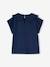 T-shirt fille col brodé fantaisie corail+écru+marine 12 - vertbaudet enfant 