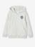 Sweat garçon zippé à capuche motif poitrine blanc chiné+ocre+rouge+turquoise 1 - vertbaudet enfant 