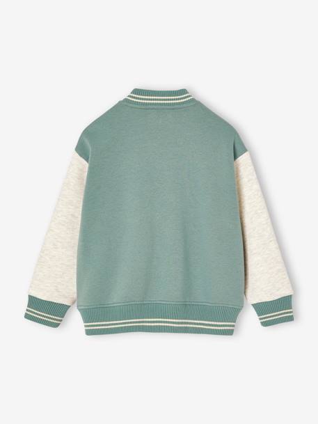 Sweat garçon molleton style teddy badge en bouclettes. anthracite+marine+vert émeraude+vert sapin 12 - vertbaudet enfant 