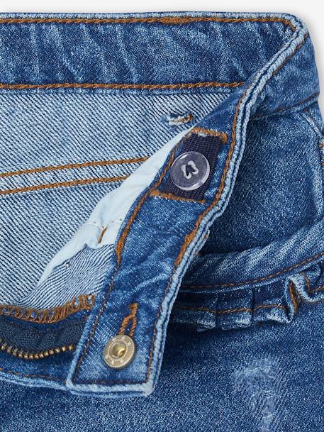 Jean fille droit MorphologiK tour de hanches large bleu foncé+denim bleached+stone 4 - vertbaudet enfant 