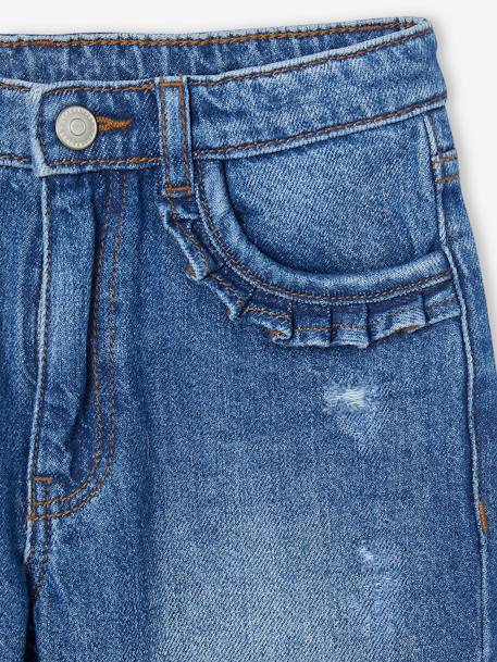 Jean fille droit MorphologiK tour de hanches Medium bleu foncé+stone 3 - vertbaudet enfant 