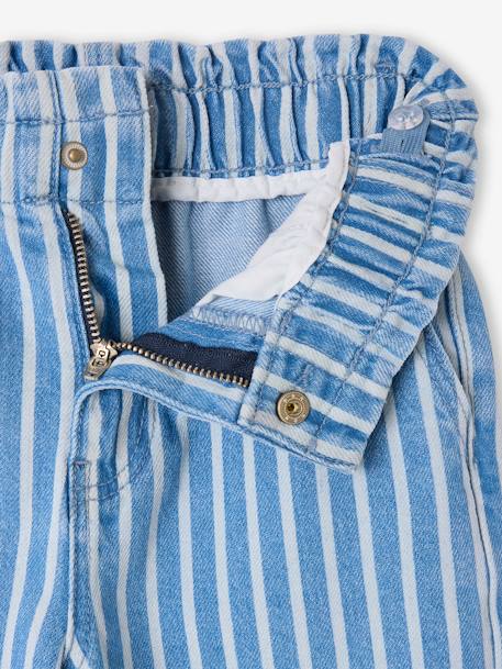 Pantalon fille large motifs fantaisie bleu clair+denim gris+gris+rayé bleu 20 - vertbaudet enfant 