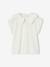 T-shirt fille col brodé fantaisie corail+écru 4 - vertbaudet enfant 