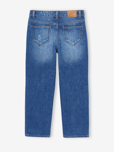 Jean fille droit MorphologiK tour de hanches Medium bleu foncé+stone 2 - vertbaudet enfant 