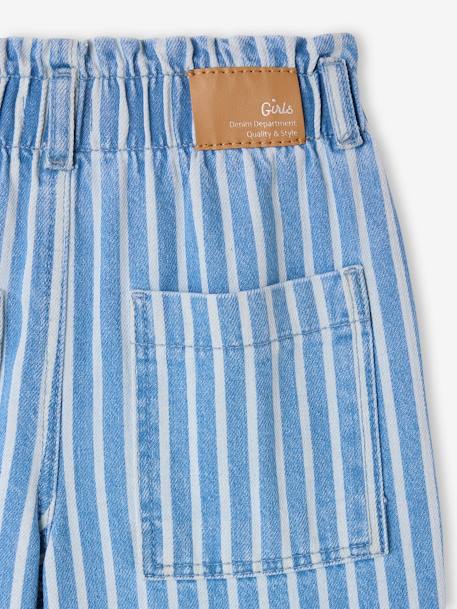 Pantalon fille large motifs fantaisie bleu clair+denim gris+gris+rayé bleu 21 - vertbaudet enfant 