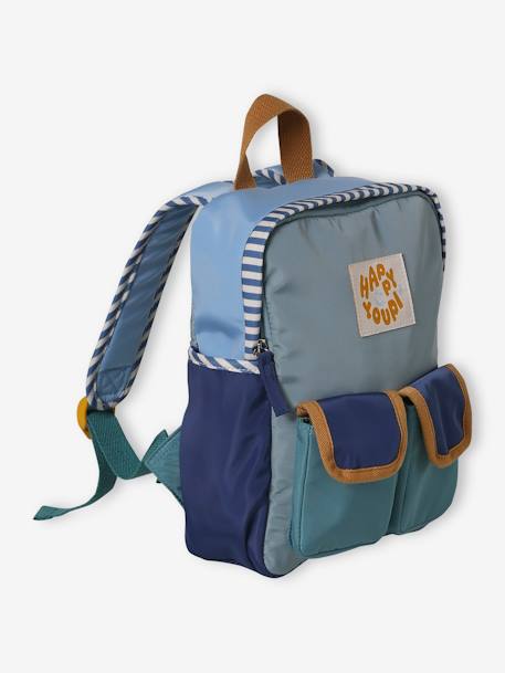 Sac à dos garçon maternelle vert/bleu ciel/ocre 1 - vertbaudet enfant 