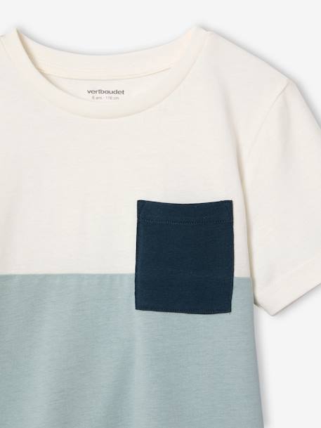 T-shirt garçon coloblock manches courtes ardoise+menthe+orange+vert anglais 13 - vertbaudet enfant 