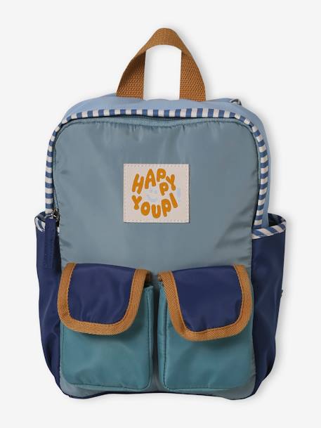 Sac à dos garçon maternelle vert/bleu ciel/ocre 2 - vertbaudet enfant 