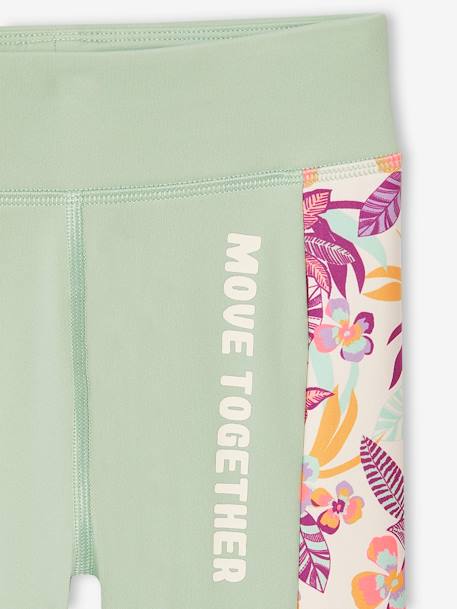 Legging technique sport fille bandes côtés imprimées vert sauge 5 - vertbaudet enfant 
