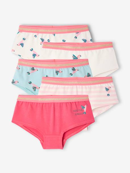 Lot de 5 shorties jungle fille fuchsia 1 - vertbaudet enfant 