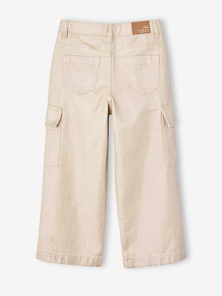 Pantalon cargo large irisé fille argent 2 - vertbaudet enfant 