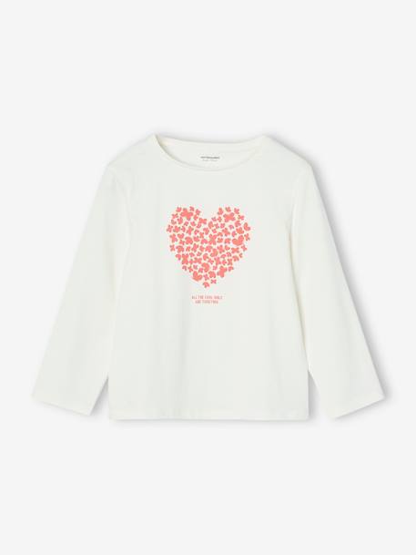 Lot de 3 t-shirts fille fantaisie manches longues anthracite+bleu grisé+corail+indigo+rose 17 - vertbaudet enfant 