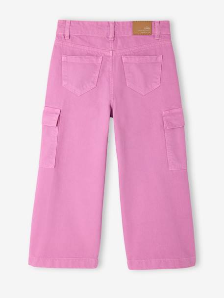 Pantalon cargo large fille violet 2 - vertbaudet enfant 