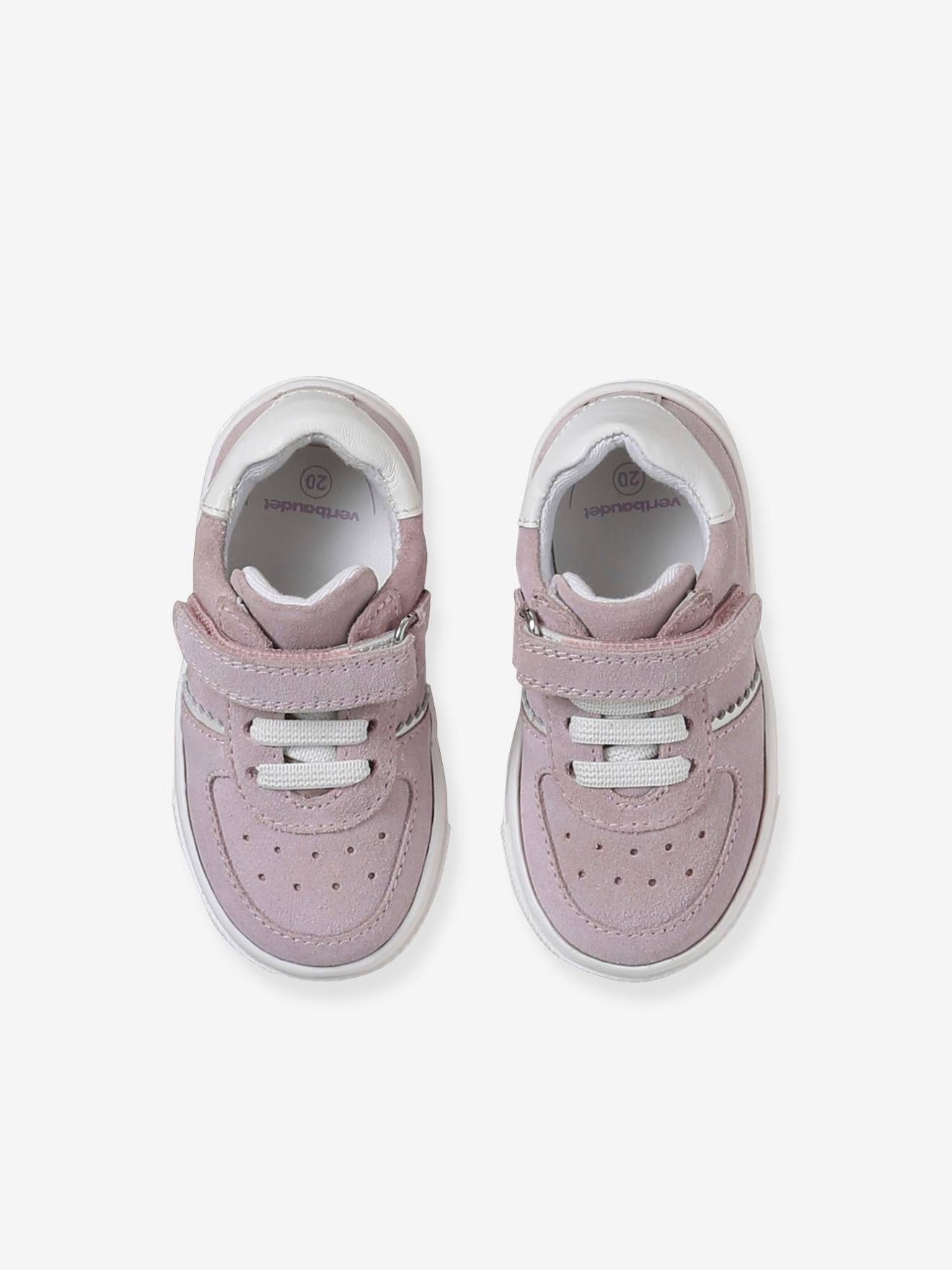 Chaussures Bébé Fille Lico Merle - Pour Premiers Pas, En Daim, Laçage, Doublure Chaude, Semelle Souple TPR