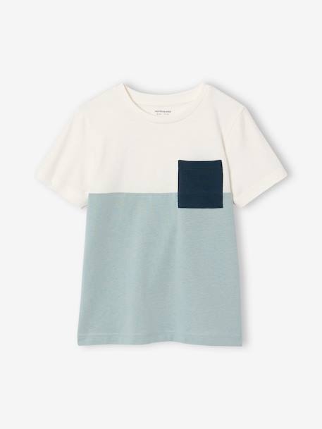 T-shirt garçon coloblock manches courtes ardoise+menthe+orange+vert anglais 10 - vertbaudet enfant 