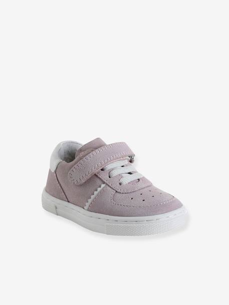 Baskets bébé fille cuir à scratchs fuchsia 1 - vertbaudet enfant 