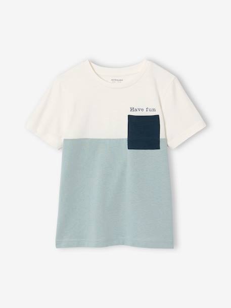 T-shirt garçon coloblock manches courtes ardoise+menthe+orange+vert anglais 11 - vertbaudet enfant 