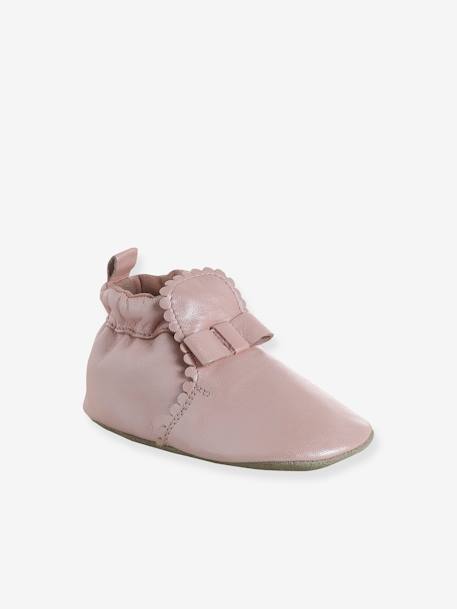 Chaussons élastiqués en cuir souple bébé or+rose 9 - vertbaudet enfant 