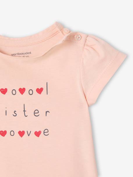Lot de 2 t-shirts Basics bébé manches courtes rose pâle 4 - vertbaudet enfant 