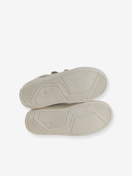 Baskets enfant fille cuir à scratchs blanc imprimé+écru 10 - vertbaudet enfant 