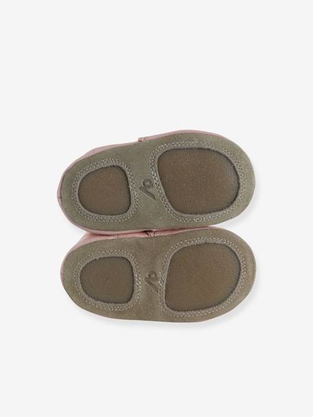 Chaussons élastiqués en cuir souple bébé or+rose 13 - vertbaudet enfant 