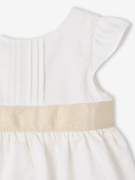 Robe cérémonie bébé fille ceinture nouée au dos blanc 5 - vertbaudet enfant 