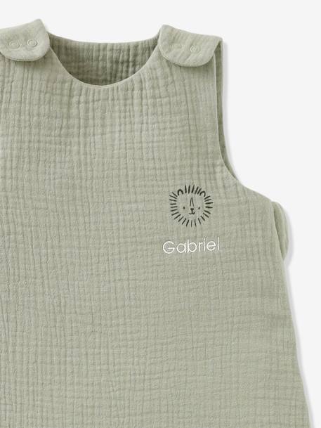 Gigoteuse été sans doublure en gaze de coton Bio*, personnalisable bleu grisé+corail+vert sauge 12 - vertbaudet enfant 