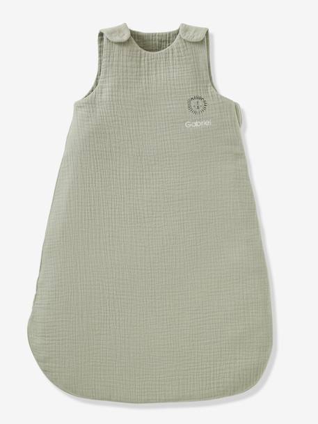 Gigoteuse été sans doublure en gaze de coton Bio*, personnalisable bleu grisé+corail+vert sauge 10 - vertbaudet enfant 