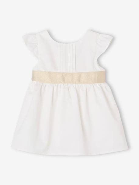 Robe cérémonie bébé fille ceinture nouée au dos blanc 3 - vertbaudet enfant 