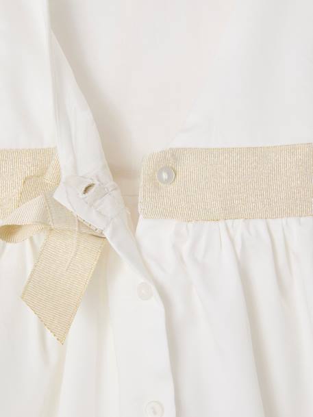Robe cérémonie bébé fille ceinture nouée au dos blanc 6 - vertbaudet enfant 