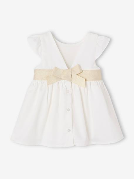 Robe cérémonie bébé fille ceinture nouée au dos blanc 4 - vertbaudet enfant 