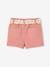 Short bébé fille paperbag avec ceinture imprimée rose+vert de gris 2 - vertbaudet enfant 