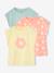 Lot de 3 tee-shirts fille fantaisie manches courtes bleu grisé+bleu pâle+rose poudré 1 - vertbaudet enfant 