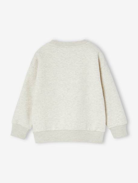 Sweat garçon col rond rayures graphiques blanc chiné+bleu grisé 4 - vertbaudet enfant 