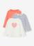 Lot de 3 t-shirts fille fantaisie manches longues anthracite+bleu grisé+corail+indigo+rose 15 - vertbaudet enfant 