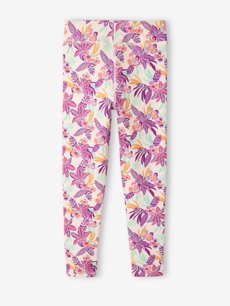 Legging technique sport fille motifs exotiques écru 2 - vertbaudet enfant 